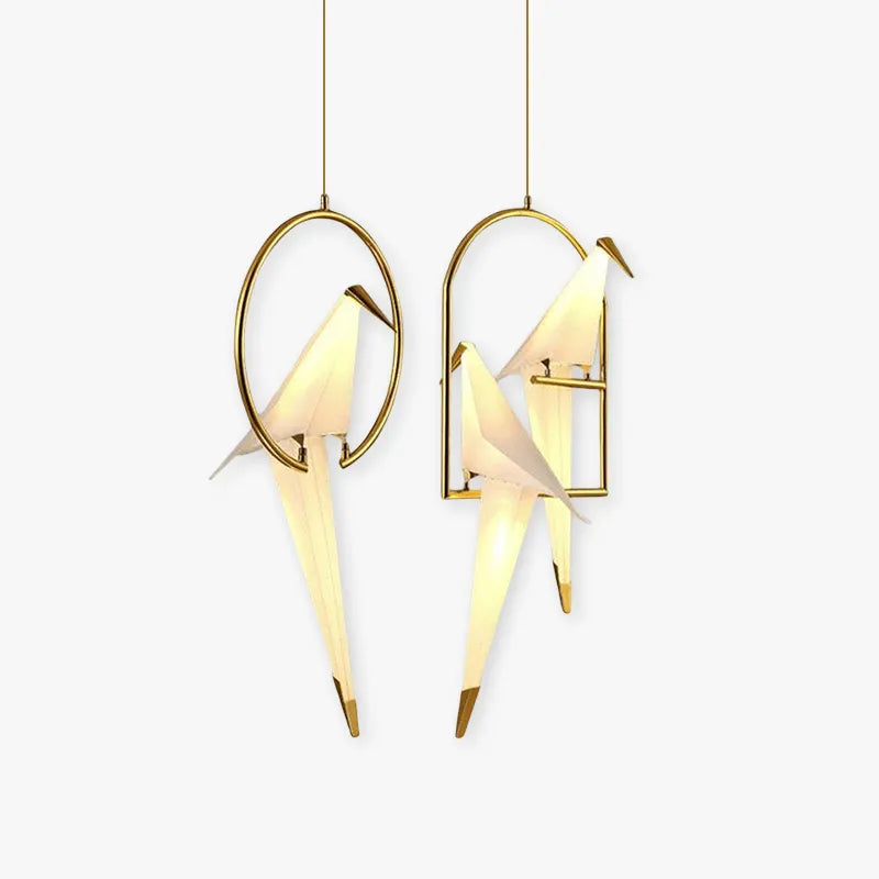 Arisha Modern Nordic Post Modern Bird Pendant Light, White/Clear - Neutral Decor
