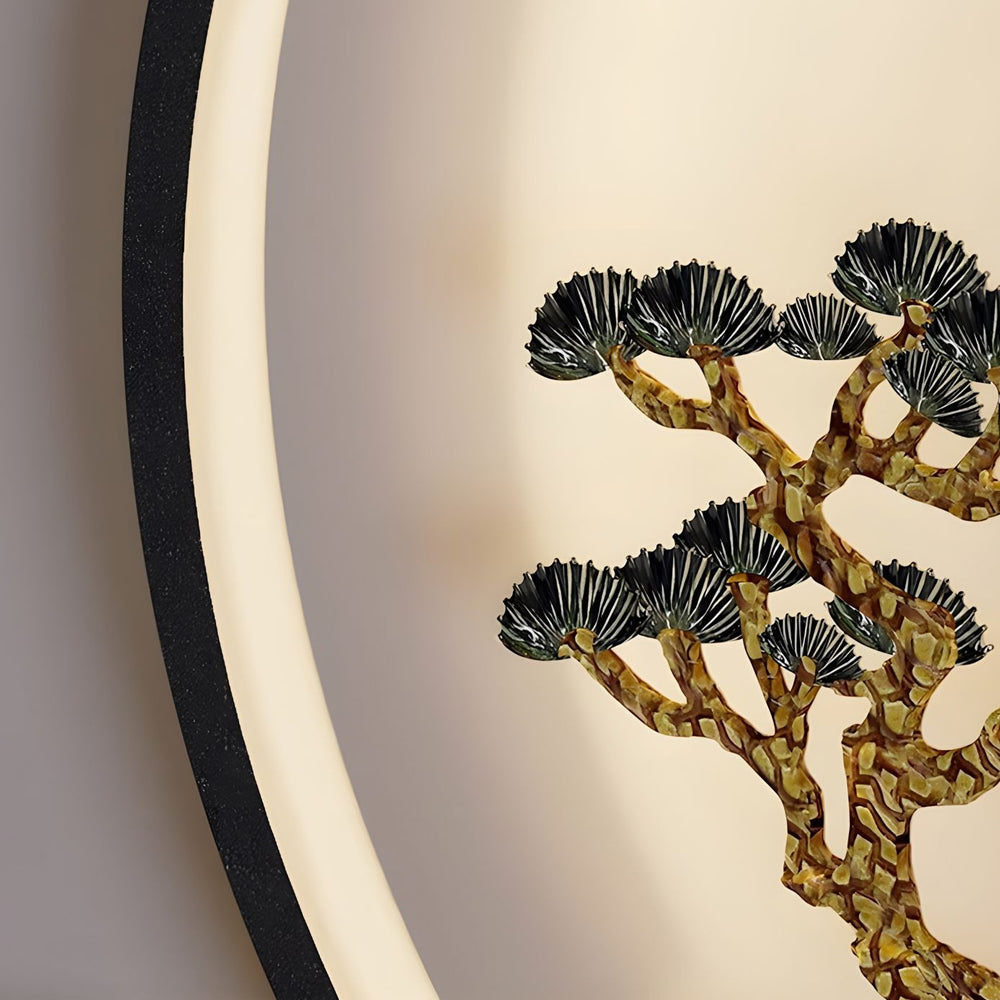 Ada Chinese Greeting Pine Steel Outdoor Wall Light
