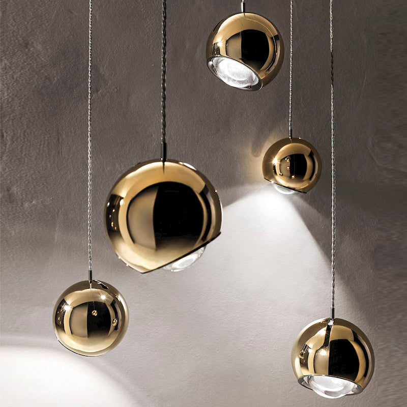 Valentina Modern Lustrous Golden Metal Ball Pendant Light - Neutral Decor