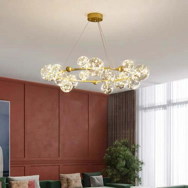 Valentina Art Deco Luminous Sphere Cluster Glass Pendant Light - Neutral Decor