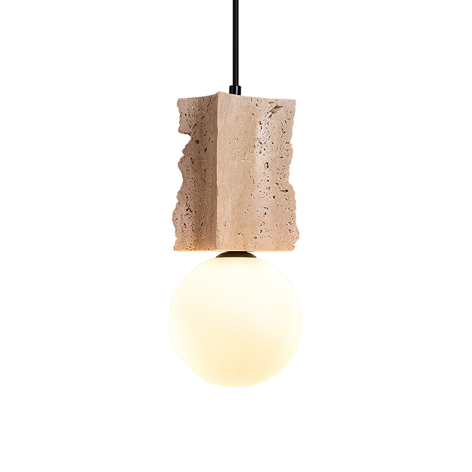 Travertine Raw Edge Pendant Light-Neutral Decor