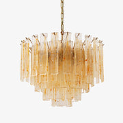 Aurora Chandelier Golden Amber Glass Layered Geometric Luxury-Neutral Decor