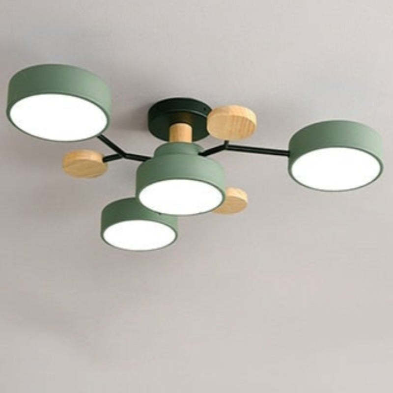 Arisha Ceiling Light, Wood Round for Living Room - Neutral Decor