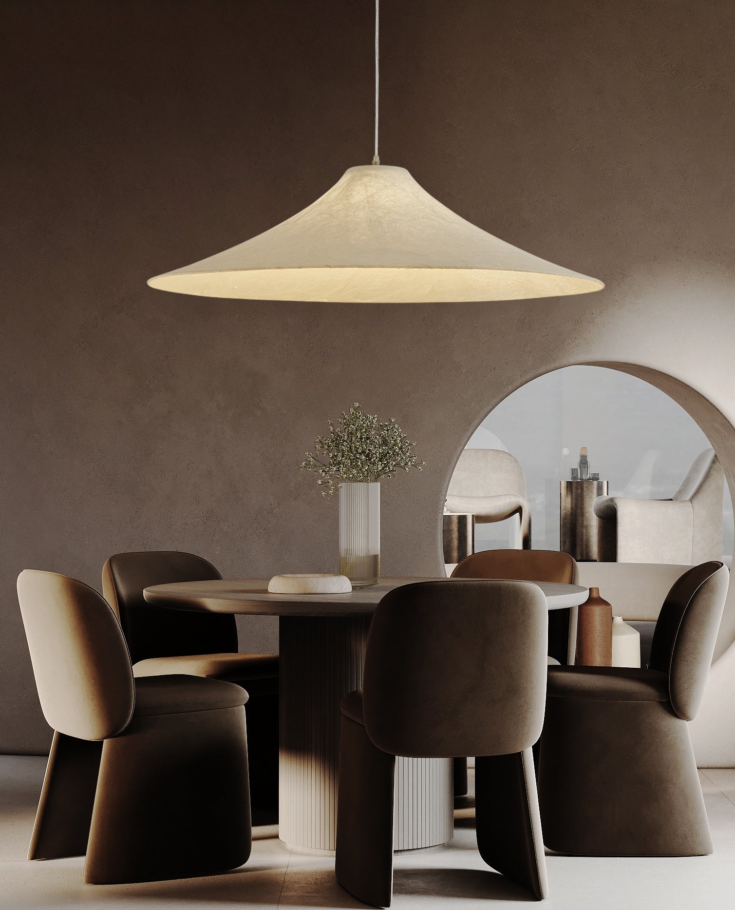 Abbotswell Modern Minimalist Natural Flat Pendant Lamp-Neutral Decor