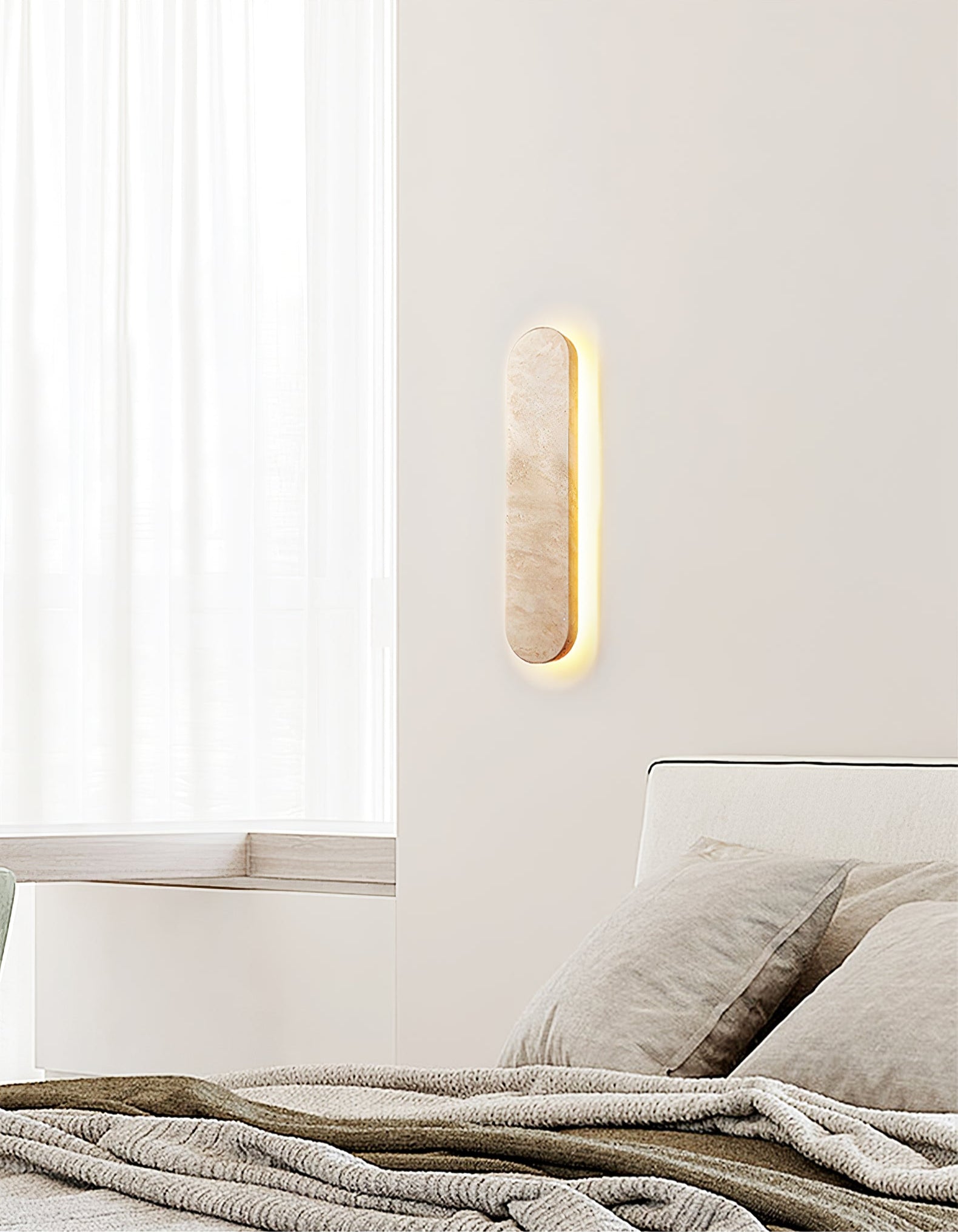 Elraee Travertine Wall Light-Neutral Decor