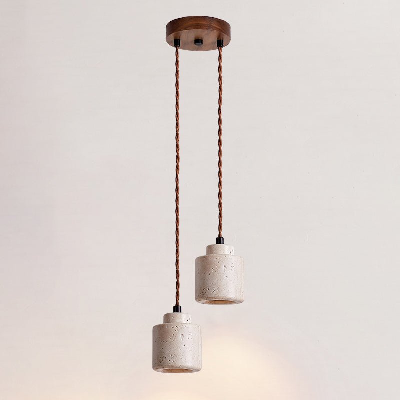 Elemental Travertine Mini Pendant Lamp-Neutral Decor