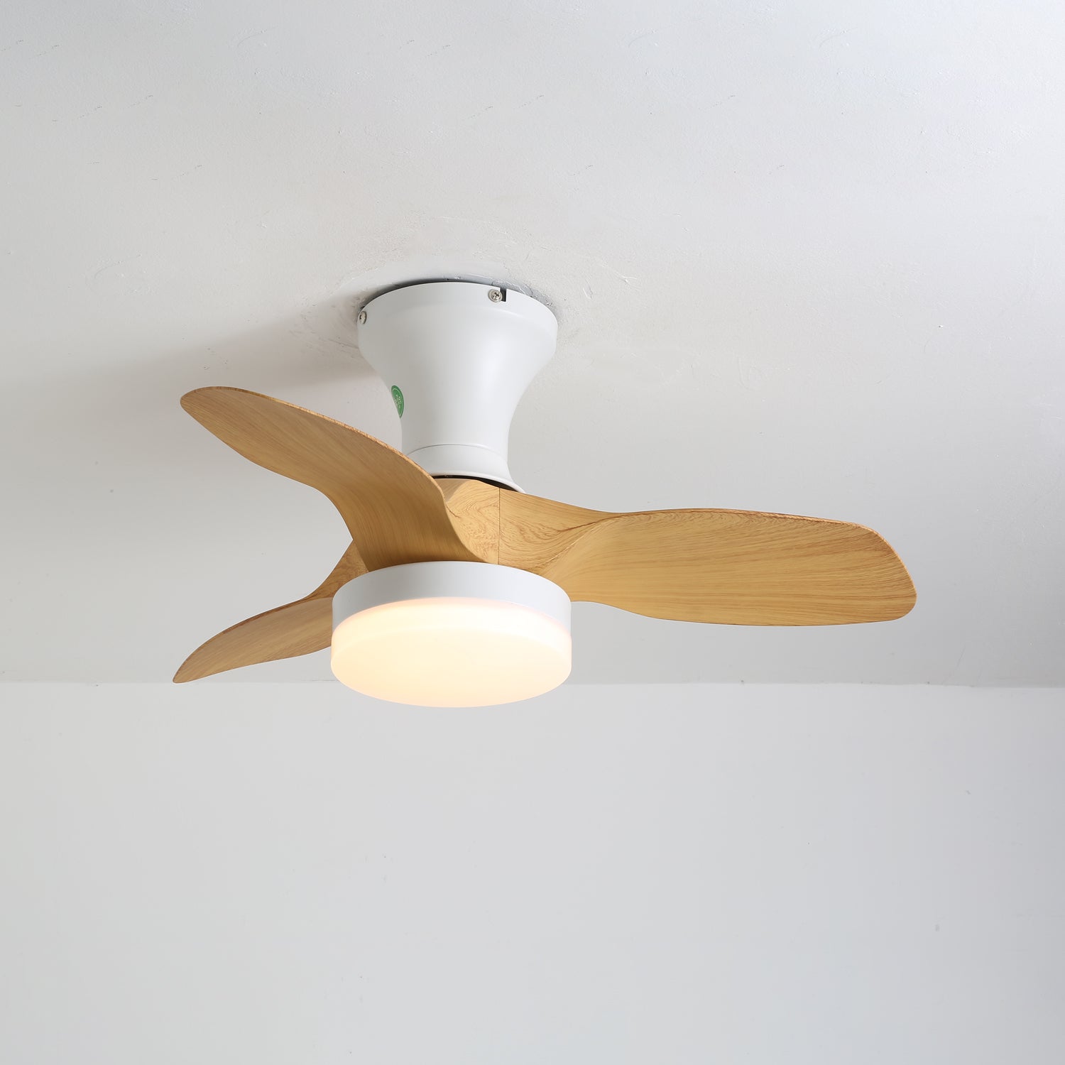 Nora Minimalist White Wood Ceiling Fan Light-Neutral Decor