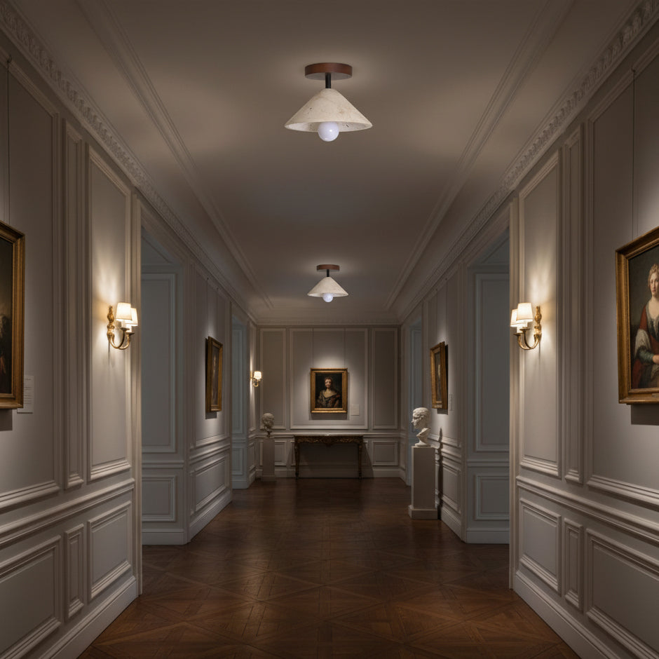 Bramwell Travertine Ceiling Lamp