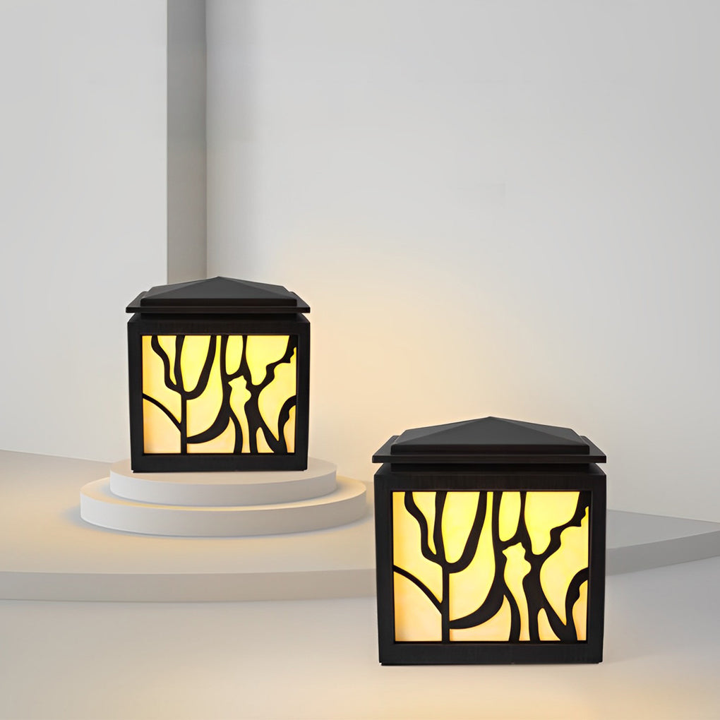 Rache Rustic Creative LED Retro Marble Outdoor Fence Post Lights