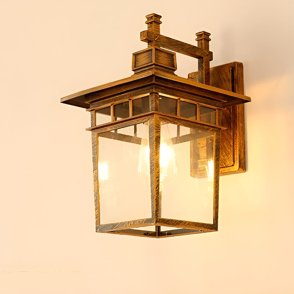 Tabi LED Waterproof Retro Glass Outdoor Wall Sconce Light