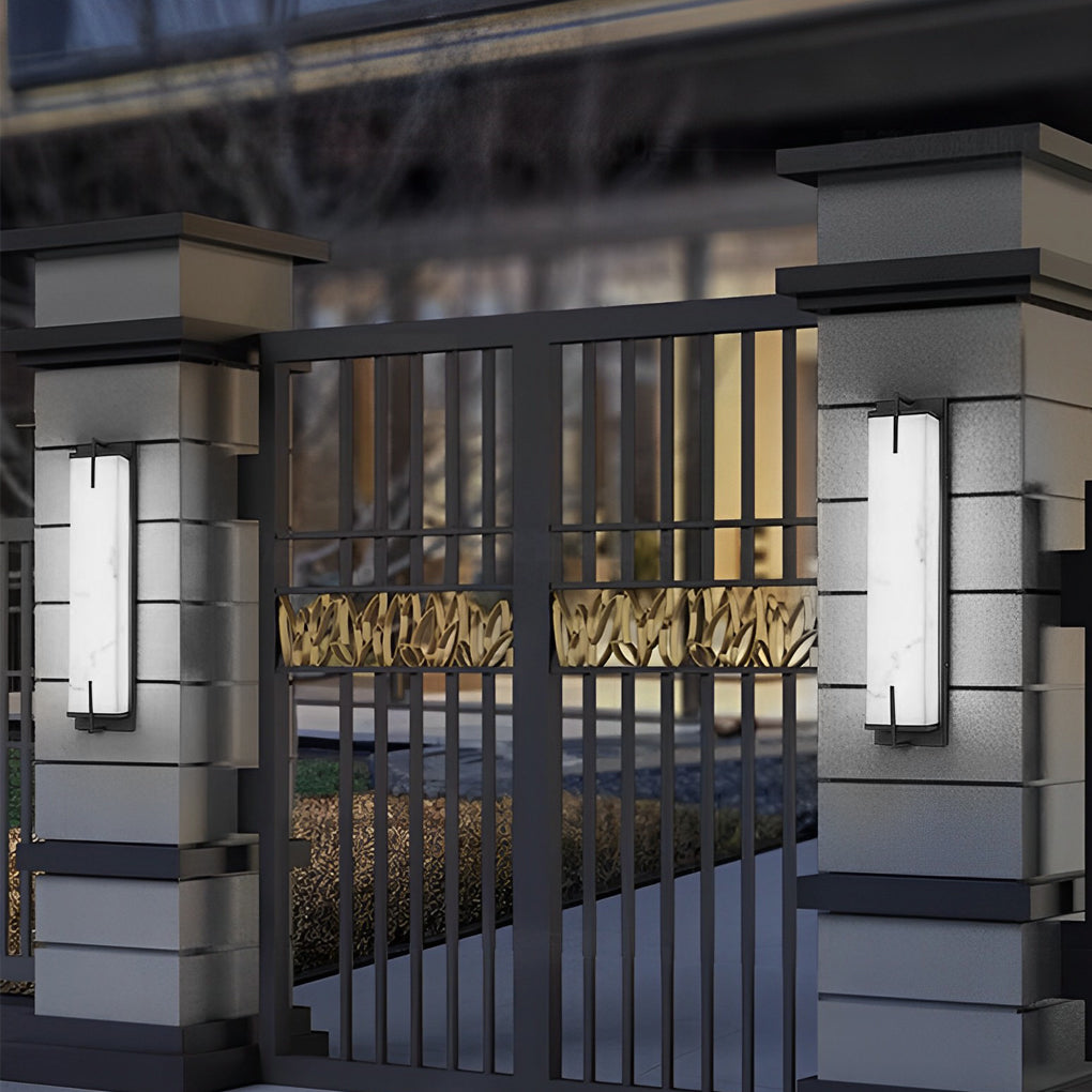 Pleasure Rectangular LED Modern Resin Outdoor Sconce Light