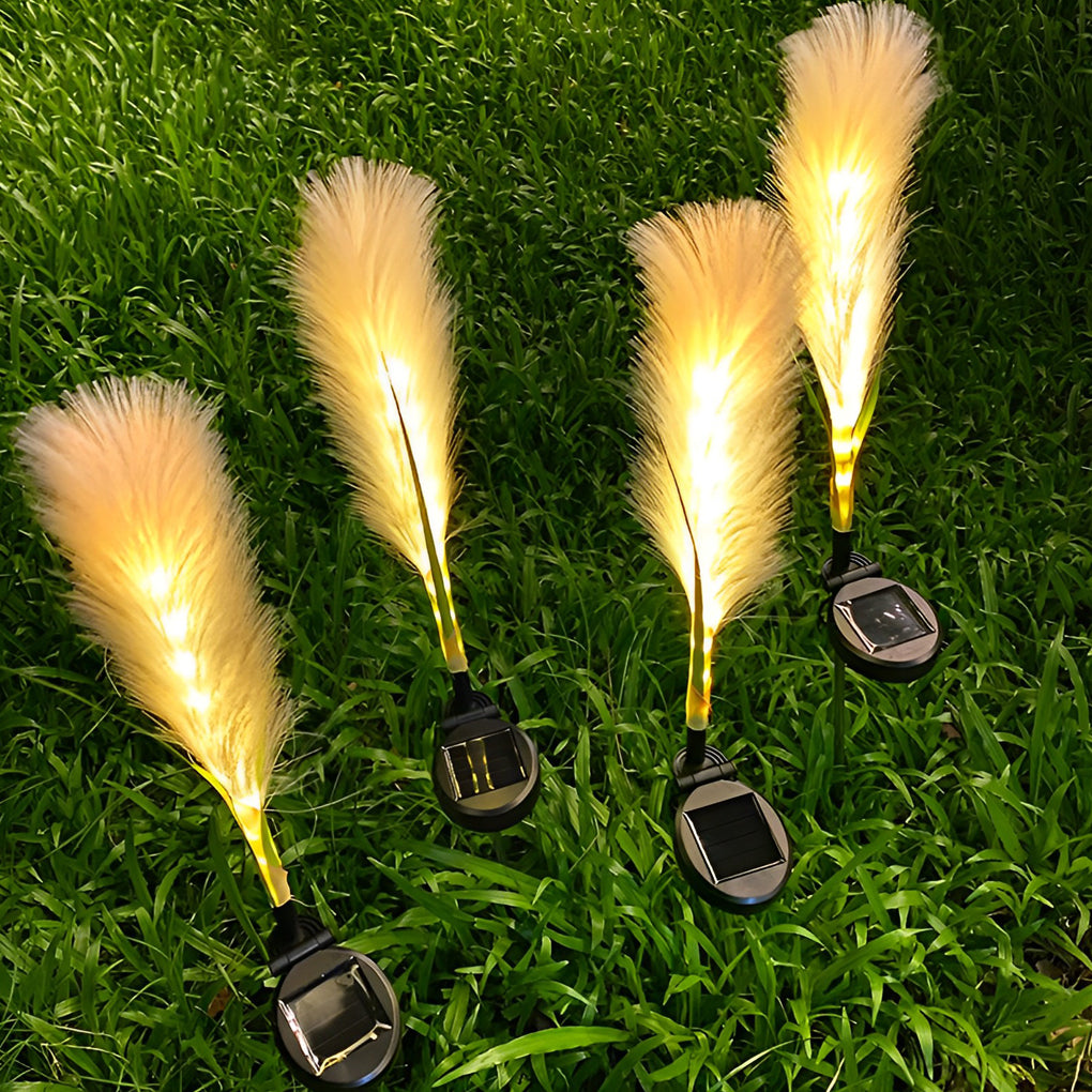 Sorrul Hairy Reed LED Solar Steel Outdoor Lawn Lamps
