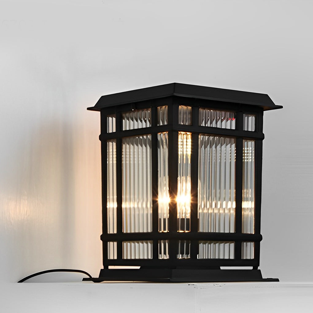 Rhett Retro Matte Modern Fence Glass Outdoor Post Lights