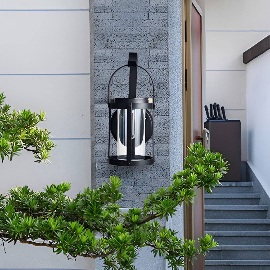 Edaa Portable Lantern Shaped Modern ABS Outdoor Wall Sconce