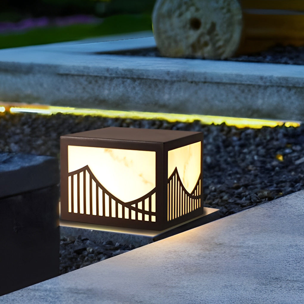 Frey Mountain Scenery Modern Steel Outdoor Post Lawn Lights