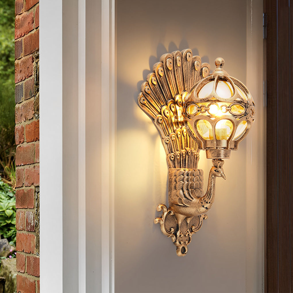 Joey Retro Peacocks European Outdoor Wall Light