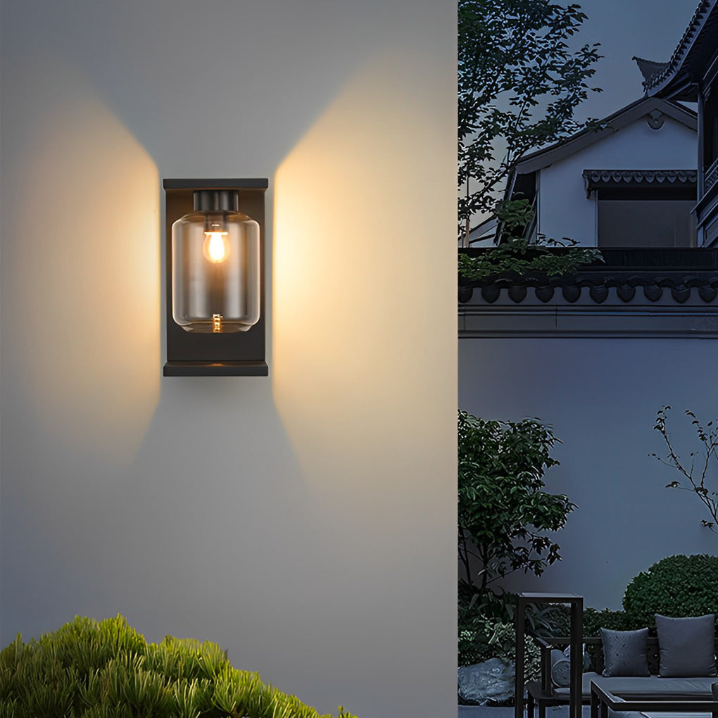 Serenay LED Modern Solar Glass Outdoor Wall Lights