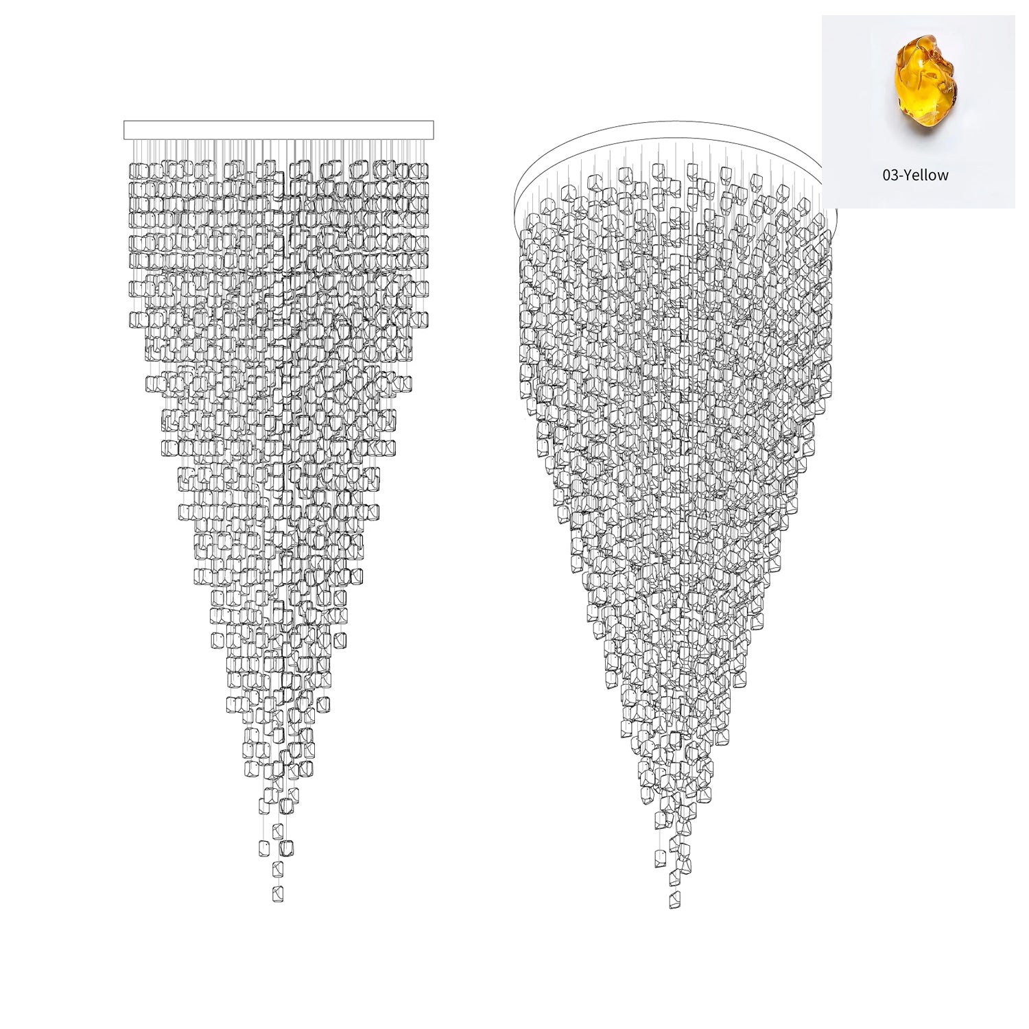 Belora Postmodern Luxury Stone Crystal Chandelier-Neutral Decor