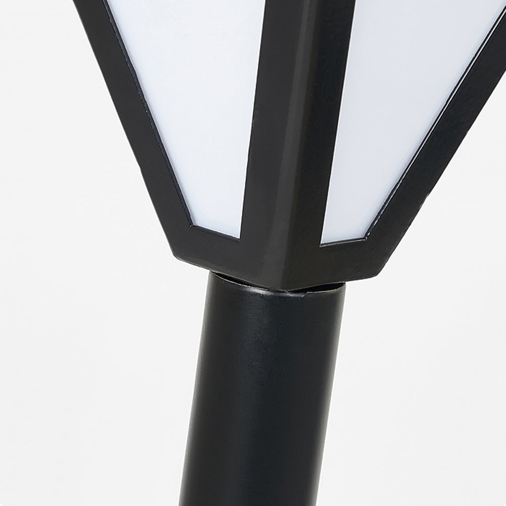 Ray Modern Metal Tapered Solar Outdoor Path Light, Black - Neutral Decor