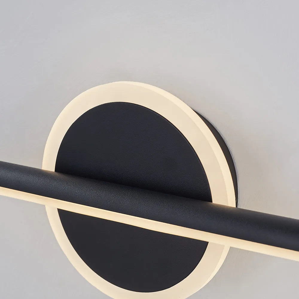 Arisha LED Linear Mirror Front Vanity Wall Lamp, Black/Gold - Neutral Decor