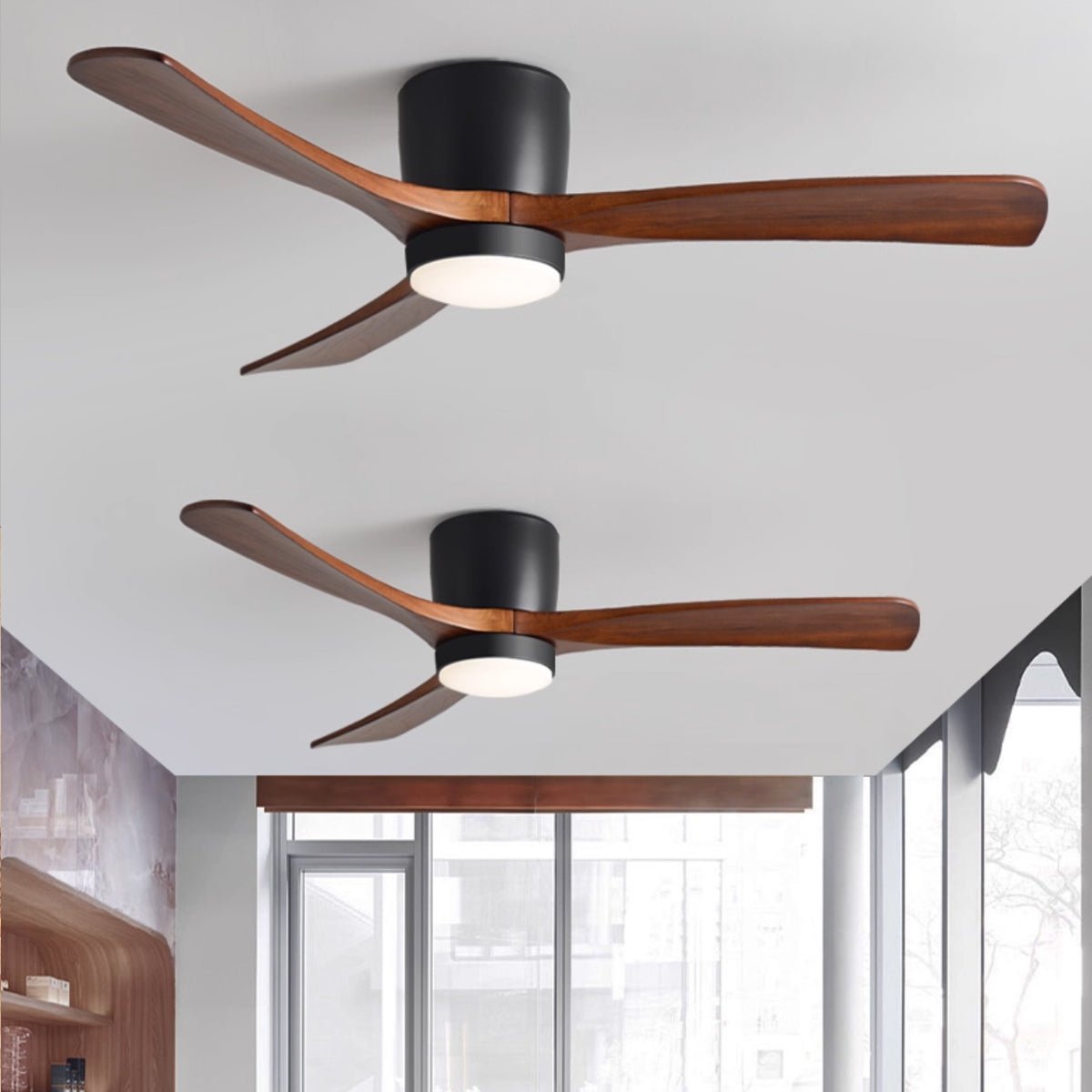 Nordic Wooden Ceiling Fan Light-Neutral Decor