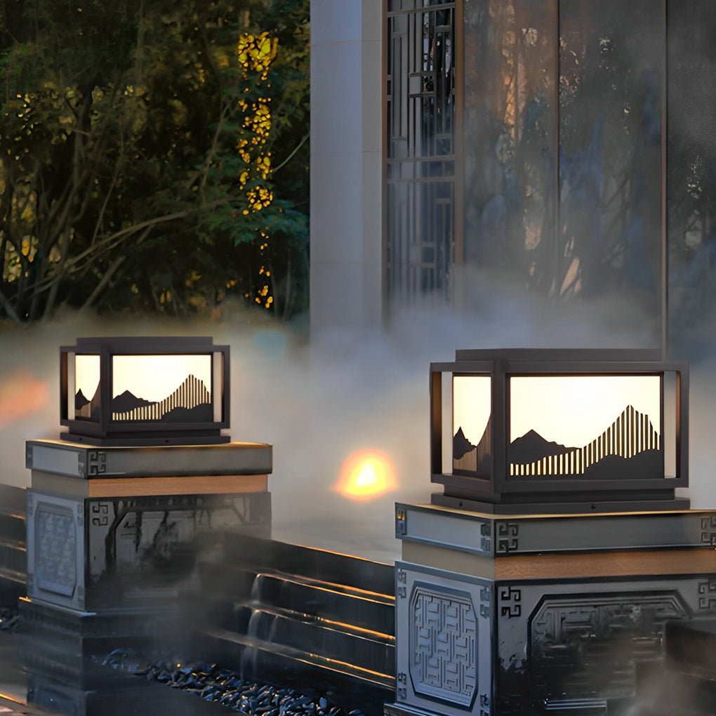 Archer Scenery Traditional Outdoor Post Caps Lights