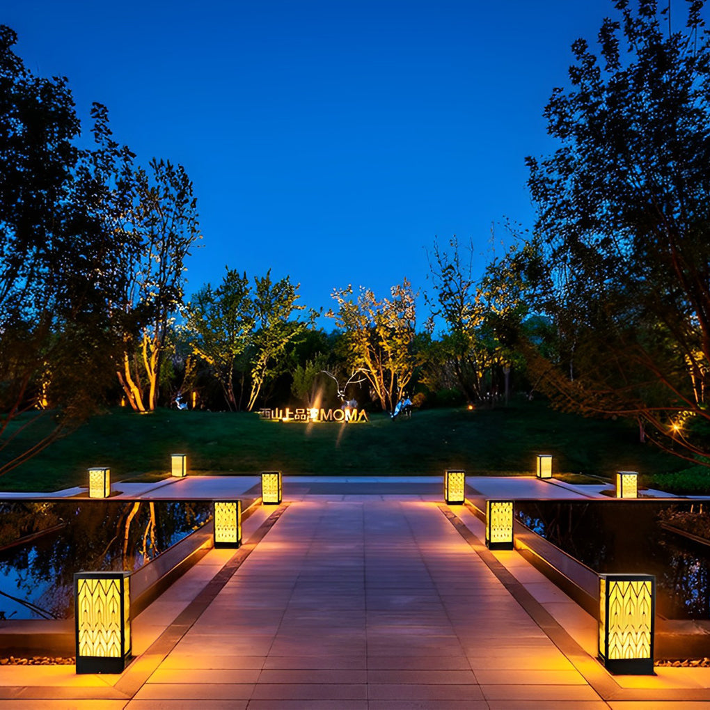 Beky Vintage LED Landscape Marble Outdoor Bollard Lights