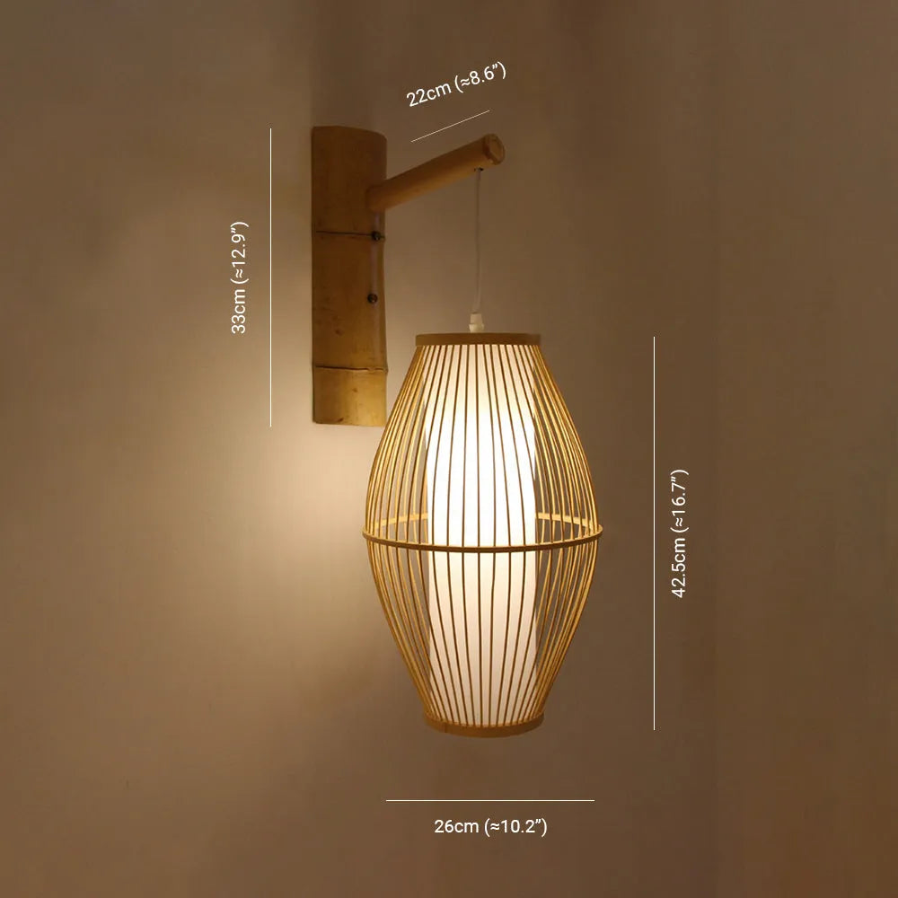 Ritta Wall Lamp Rustic, Muto Rattan Weaving LED, Hallway Wall Sconce - Neutral Decor
