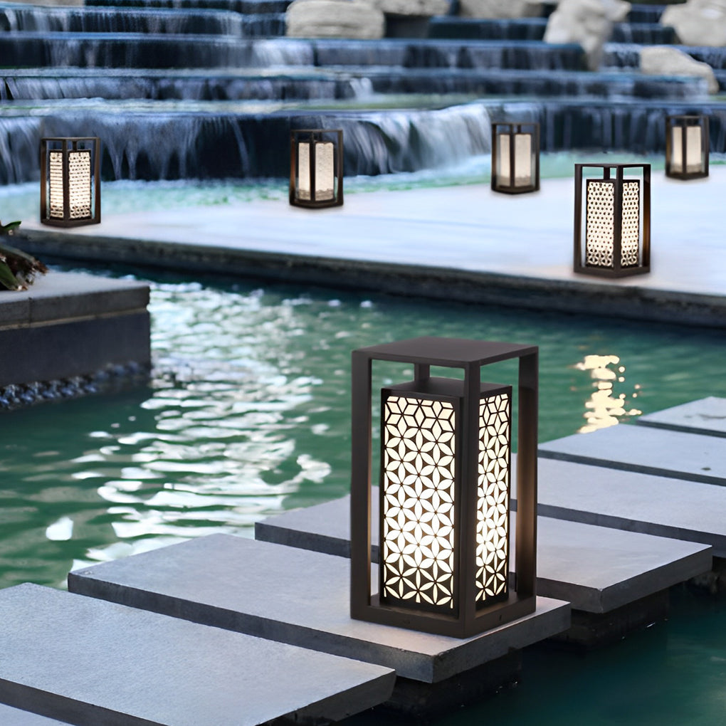 Udele Galvanized Vintage Outdoor Pathway Lawn Lamps