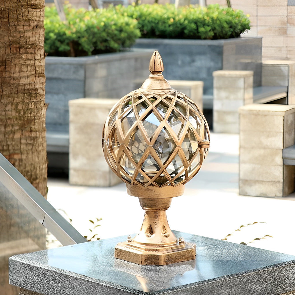 WeBorn Round Ball Glass Outdoor Fence Post Lights