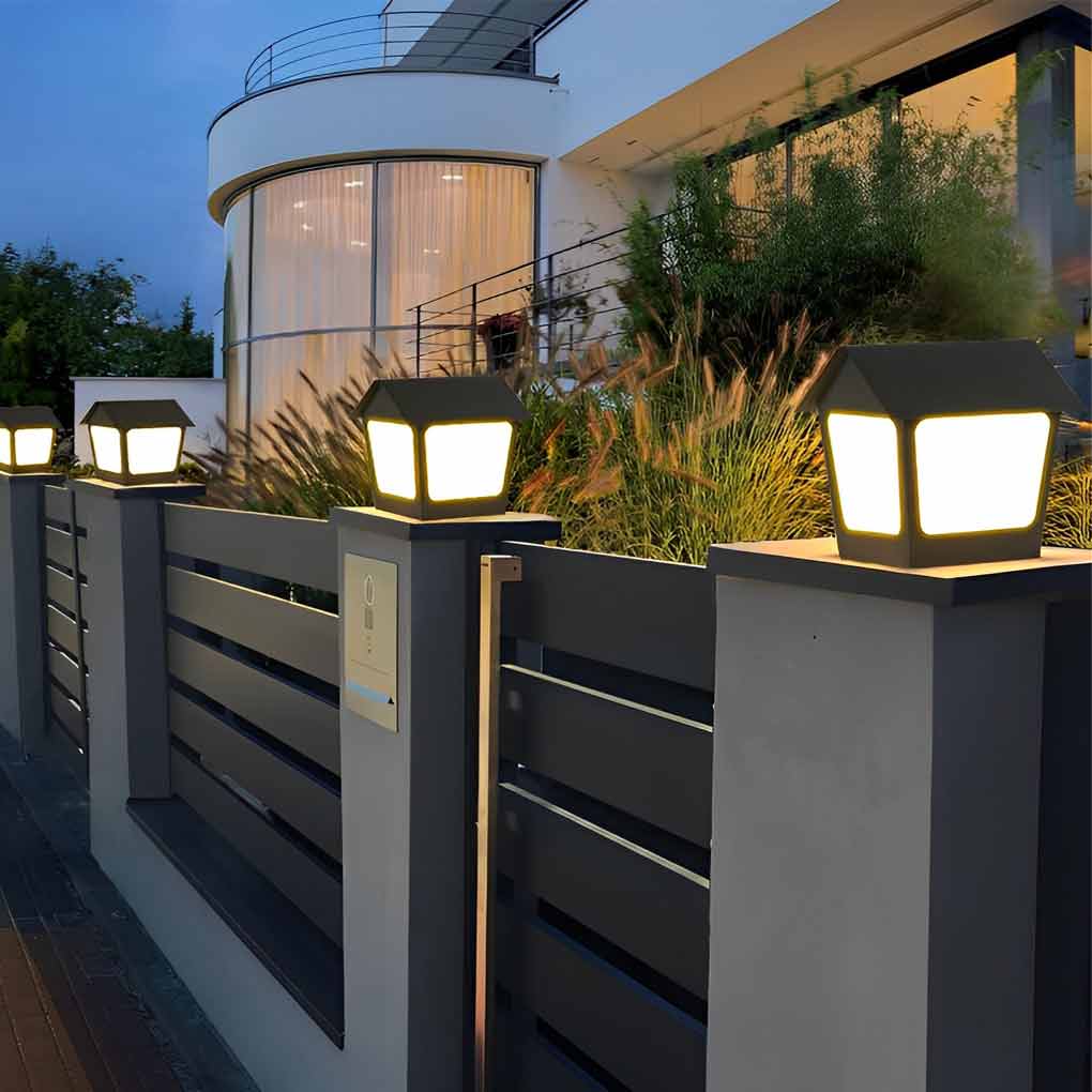 Gida Cottage Shaped LED Modern Outdoor Post Pillar Light