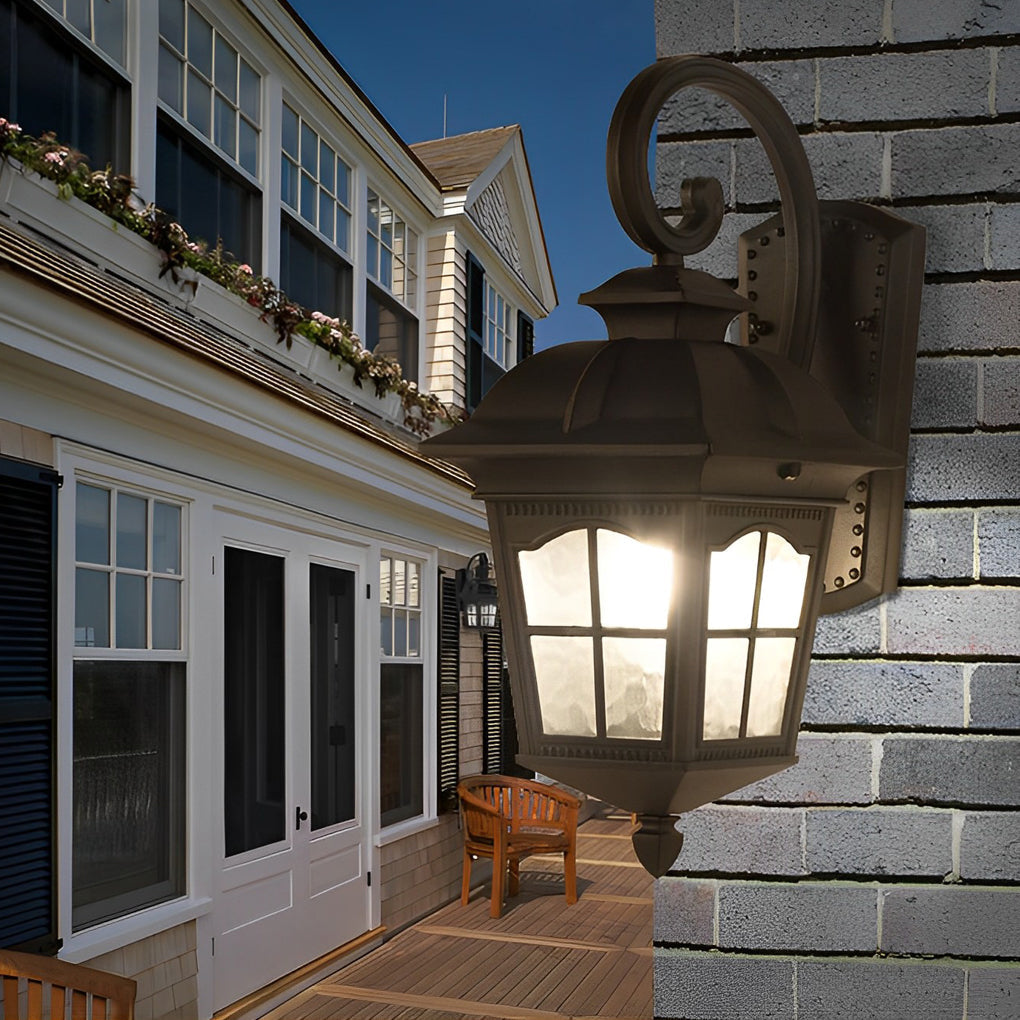 Noine Retro Elegant LED European Glass Outdoor Wall Lights