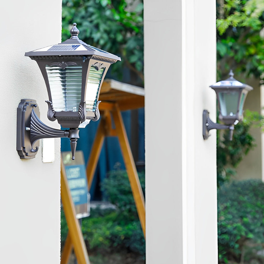 Angelia Vintage Striped LED Retro Glass Outdoor Wall Lights