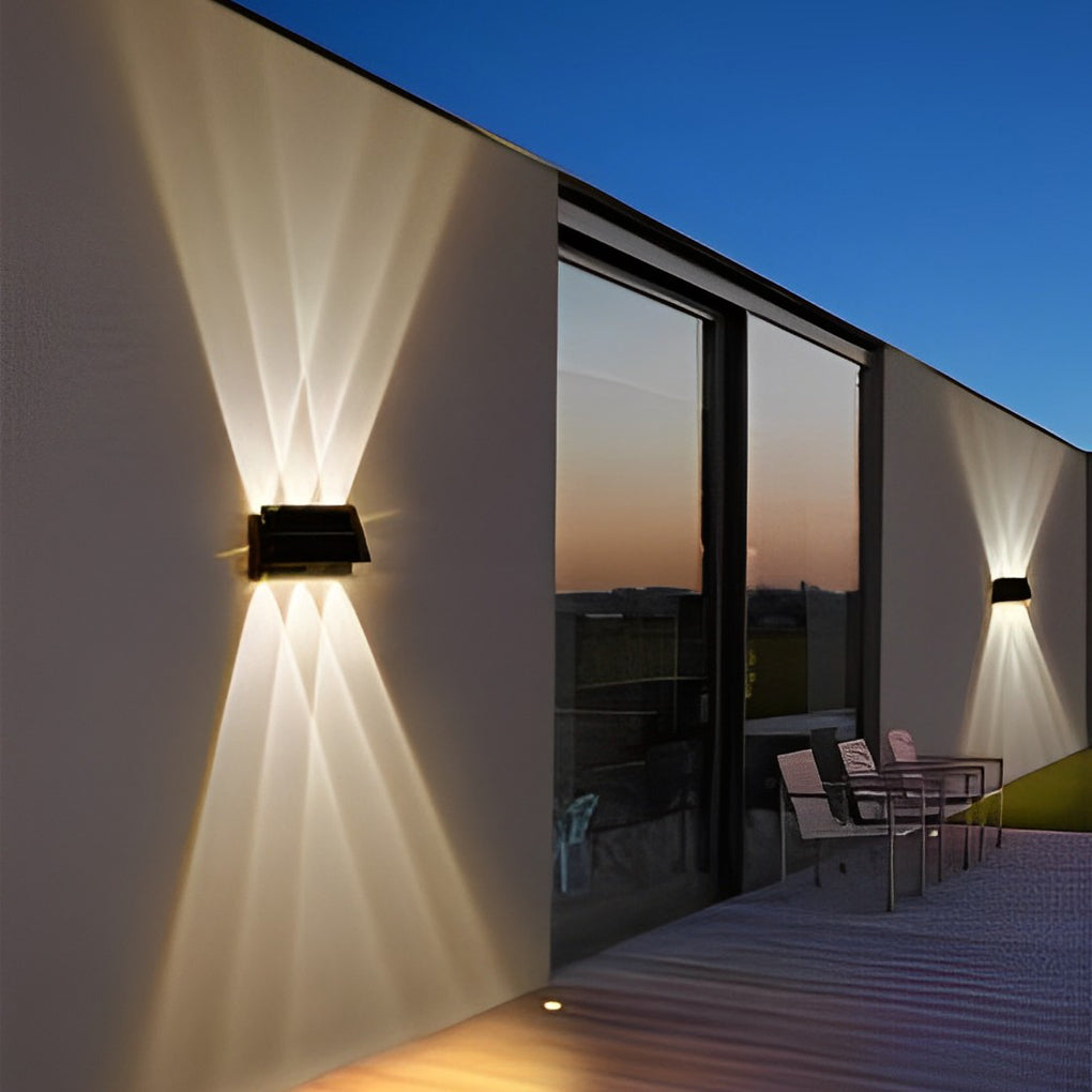 Admiable Rectangular LED Modern Solar Outdoor Wall Lamp