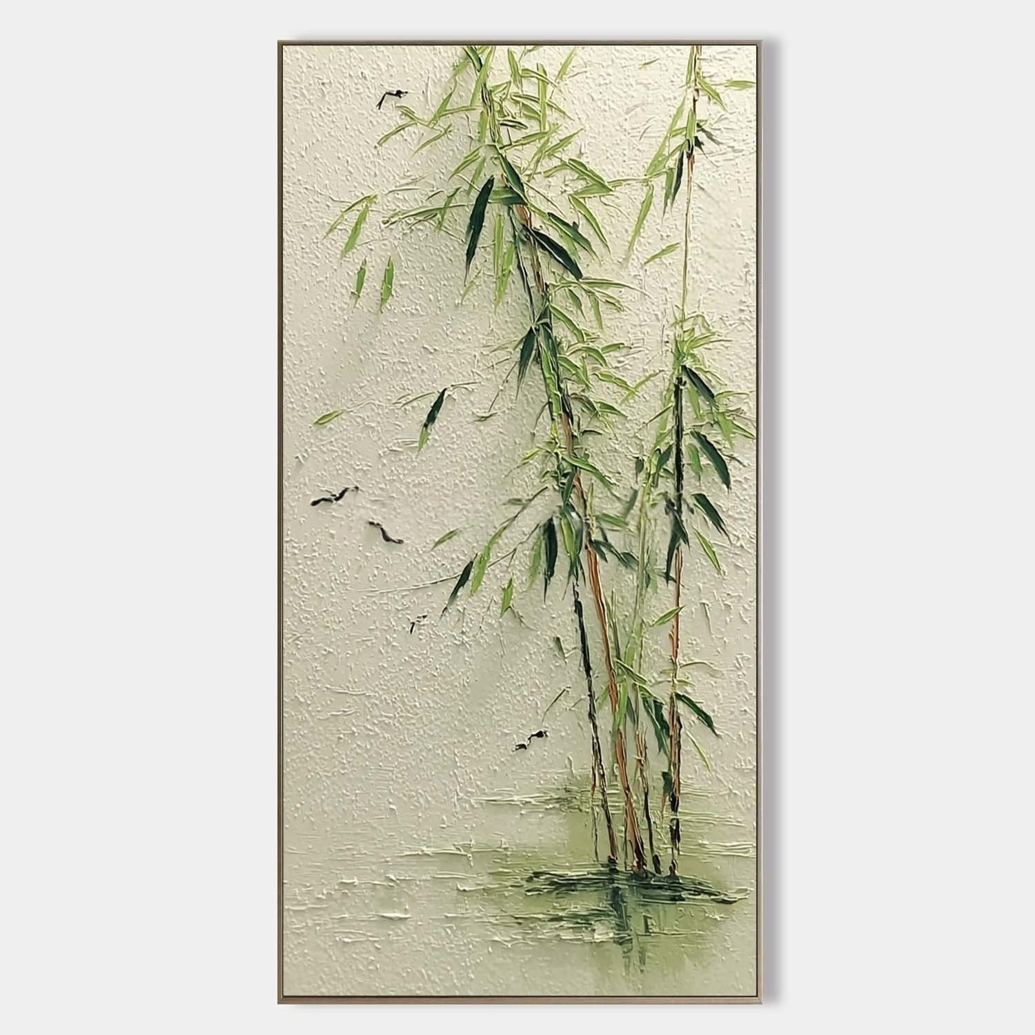 Oriental Weeping Bamboo 3D Impasto Painting - Neutralighting