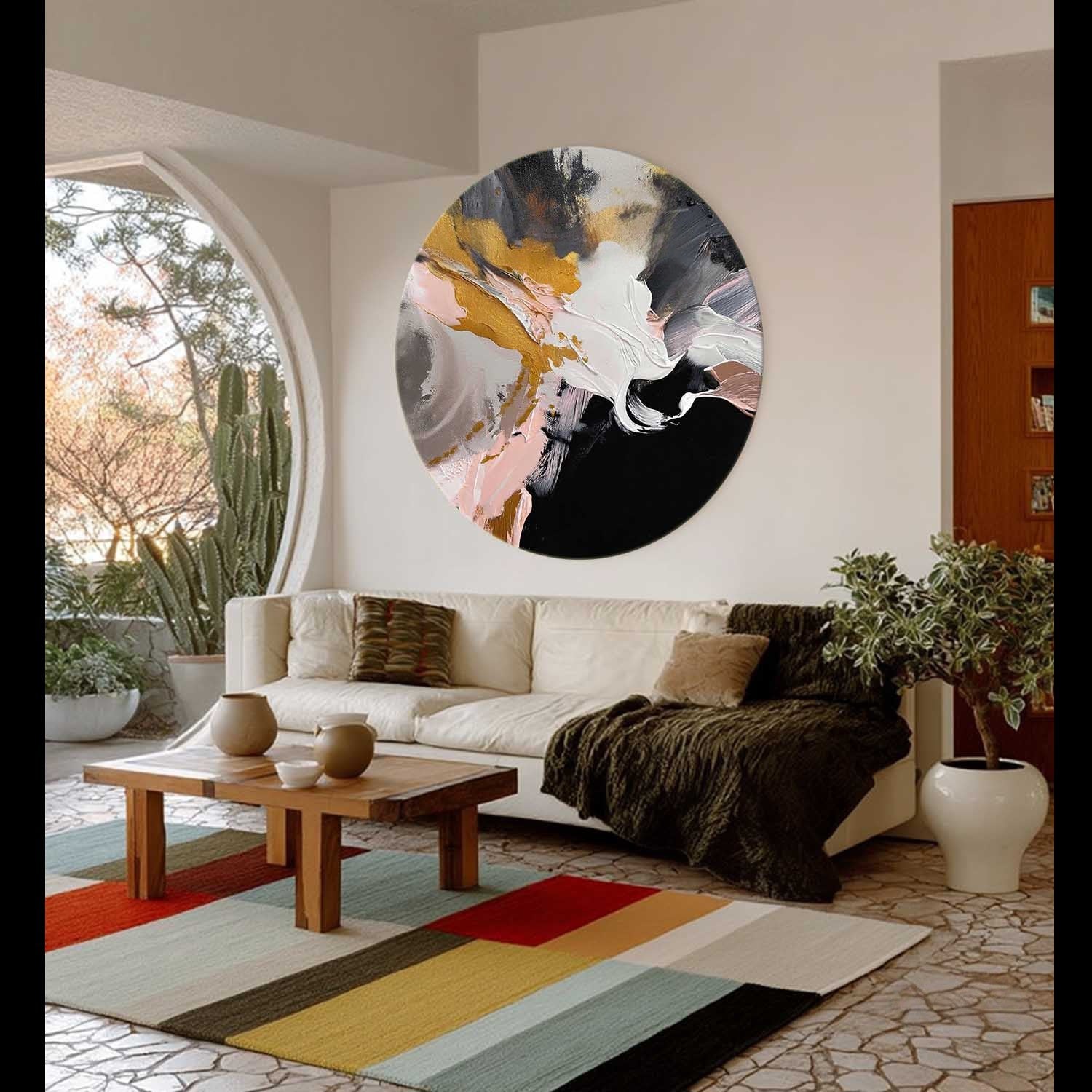 Wall Art Bold Abstract Swirls Gold - Neutralighting