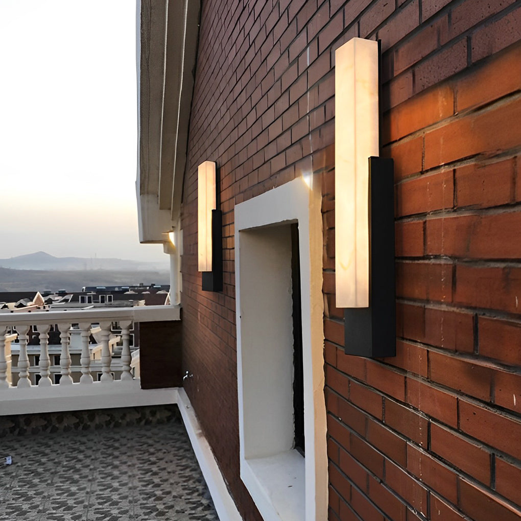 Mirabelle Imitation Shade LED Modern Marble Outdoor Wall Light