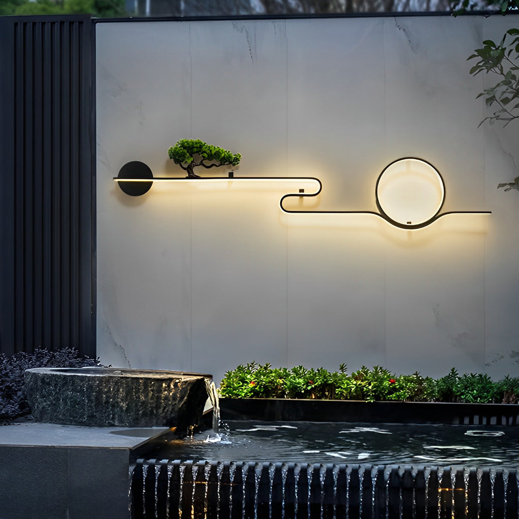 Gwendolyn Moon Tree Scenery LED Retro Outdoor Wall Lights