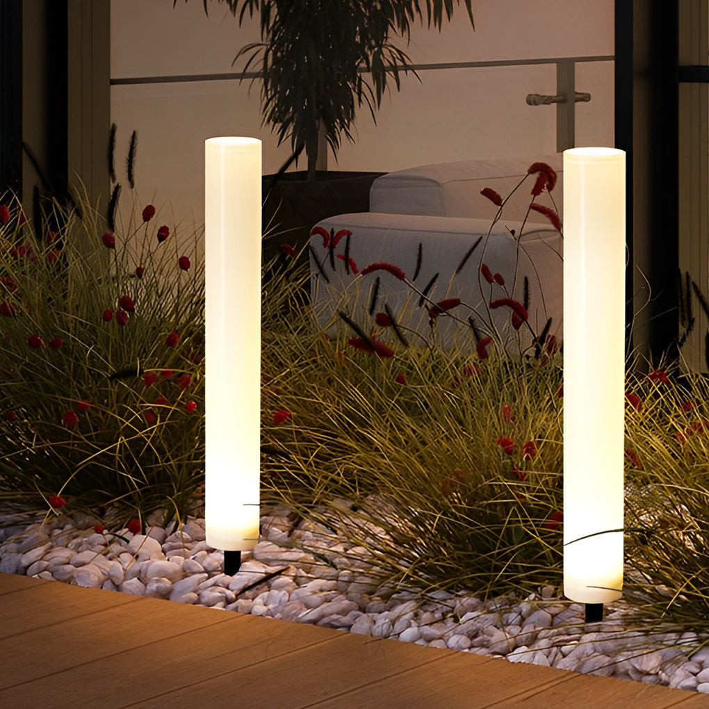 Hana Long Cylindrical Modern ABS Outdoor Lawn Post Lights