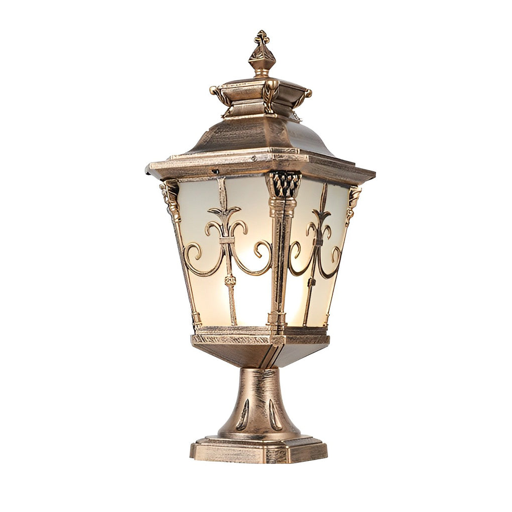 Loble Retro Pattern LED European Outdoor Fence Post Lights