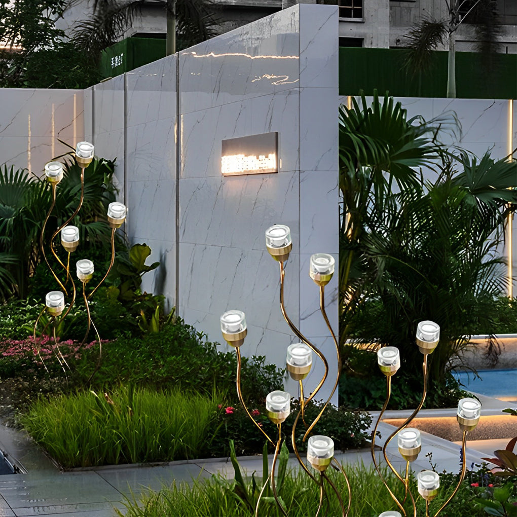 Staree Modern Flower Bud Glass Outdoor Lawn Lights