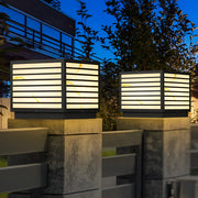 Butterf Square LED Modern Steel Outdoor Deck Post Pillar Light