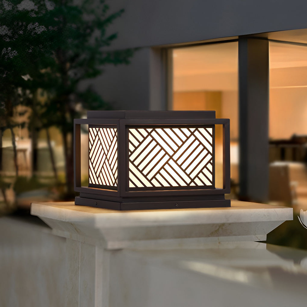 Fourth Square LED Modern Outdoor Caps Pillar Light