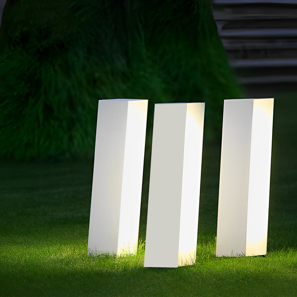 Orv Artistic Cuboid Inclined LED Steel Outdoor Lawn Lamp