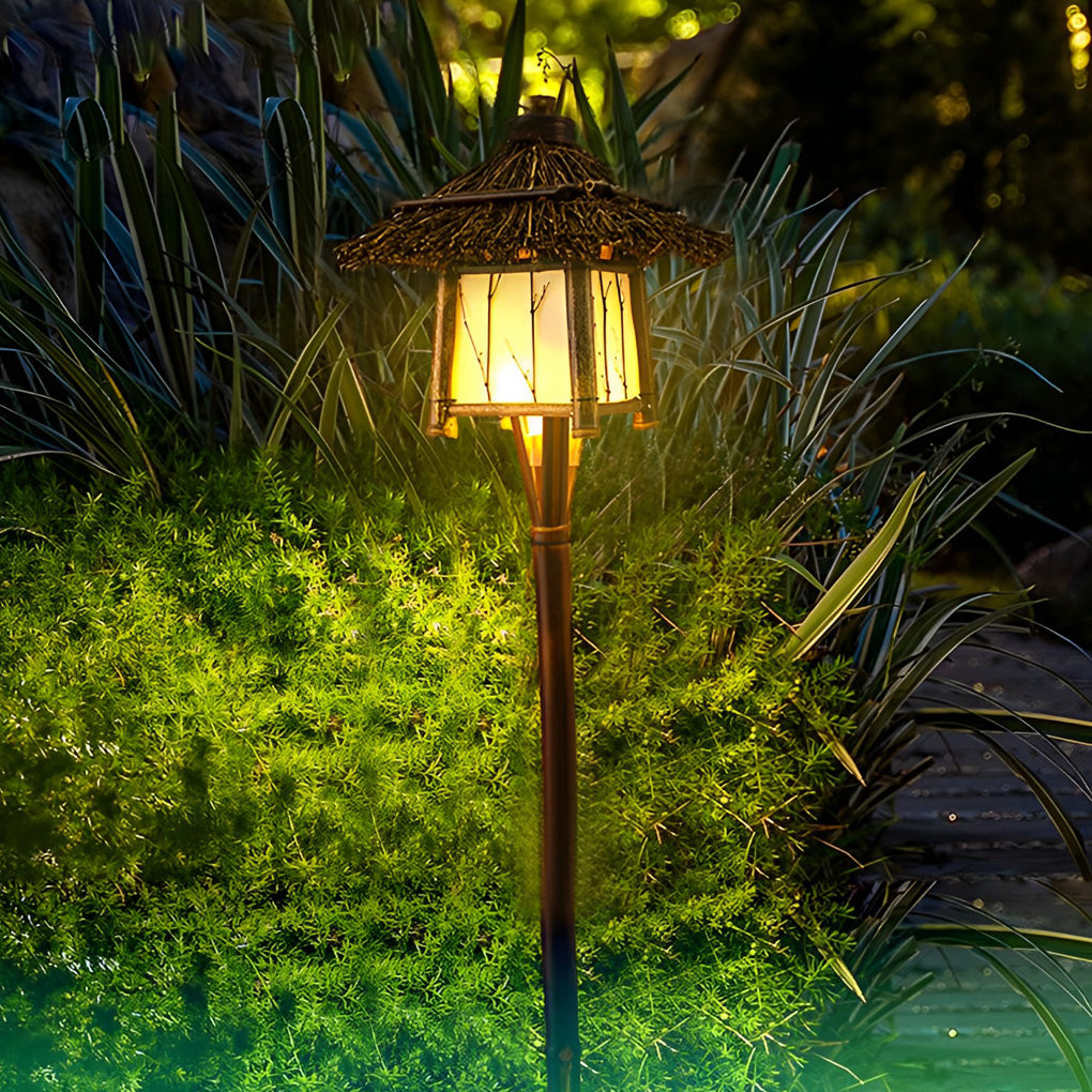 Wyne Branch Pattern Versatile Bamboo Outdoor Light