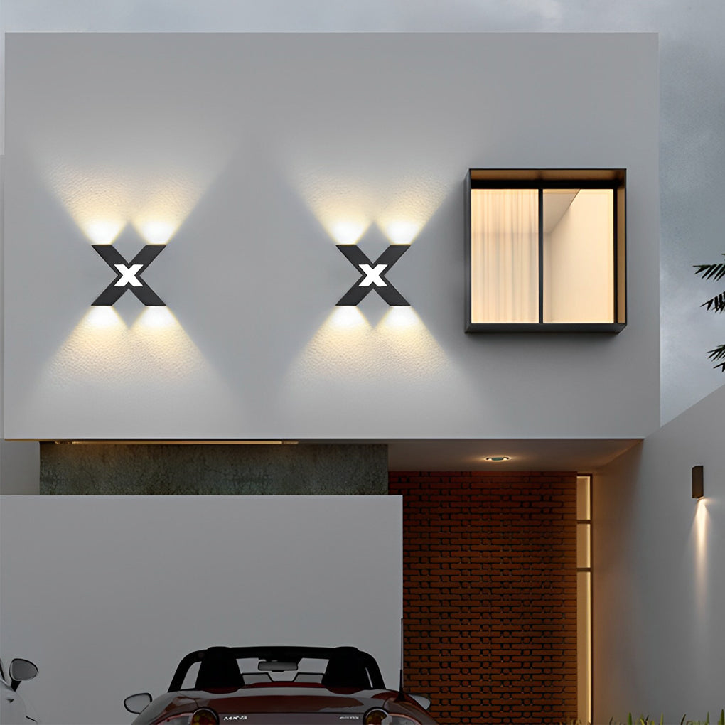 Fedora X Shape Creative LED Modern Outdoor Wall Lamp