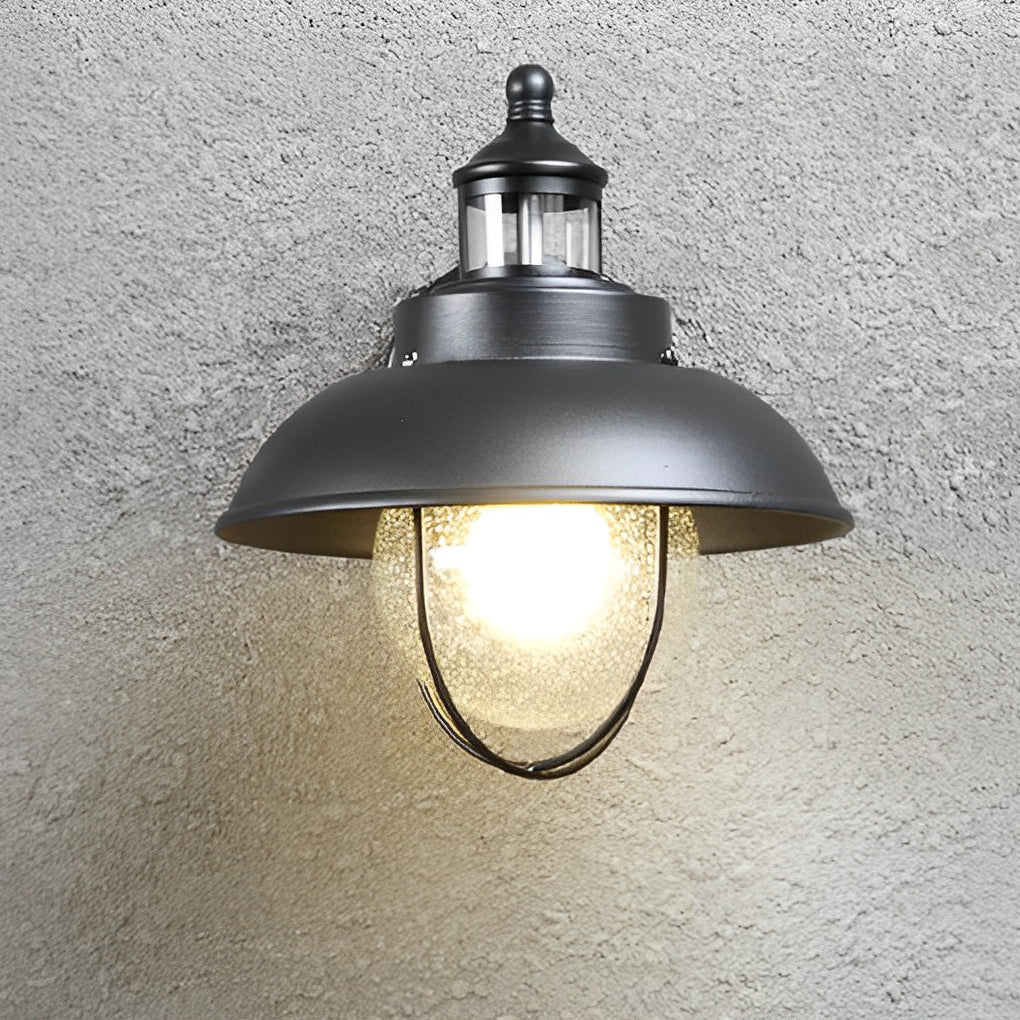 Famou Nautical Cage Seeded Glass Outdoor Wall Light