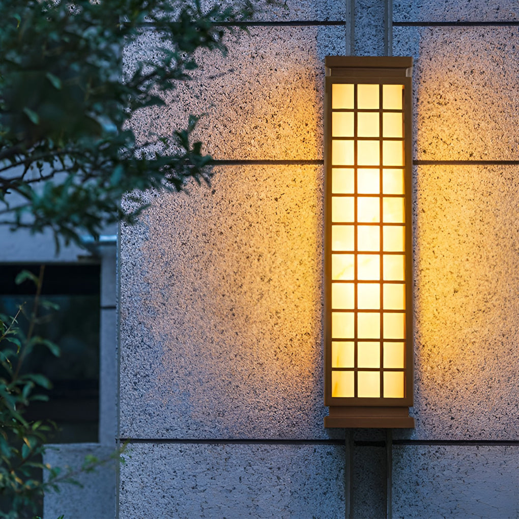 Horace Classic Rectangular Vintage Marble Outdoor Wall Lights