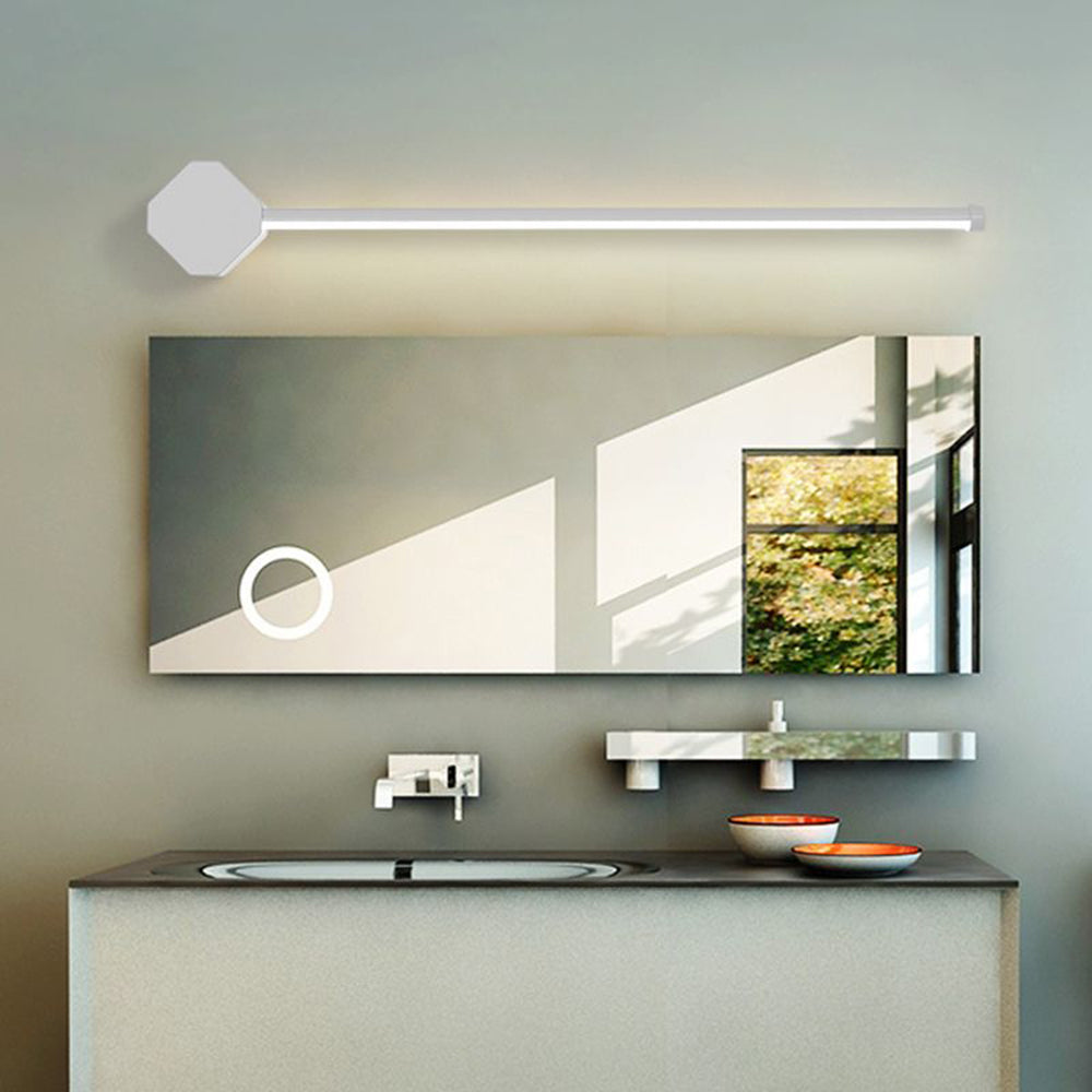 Arisha Minimalist Square Linear Metal/Acrylic Wall Lamp, Black/White - Neutral Decor