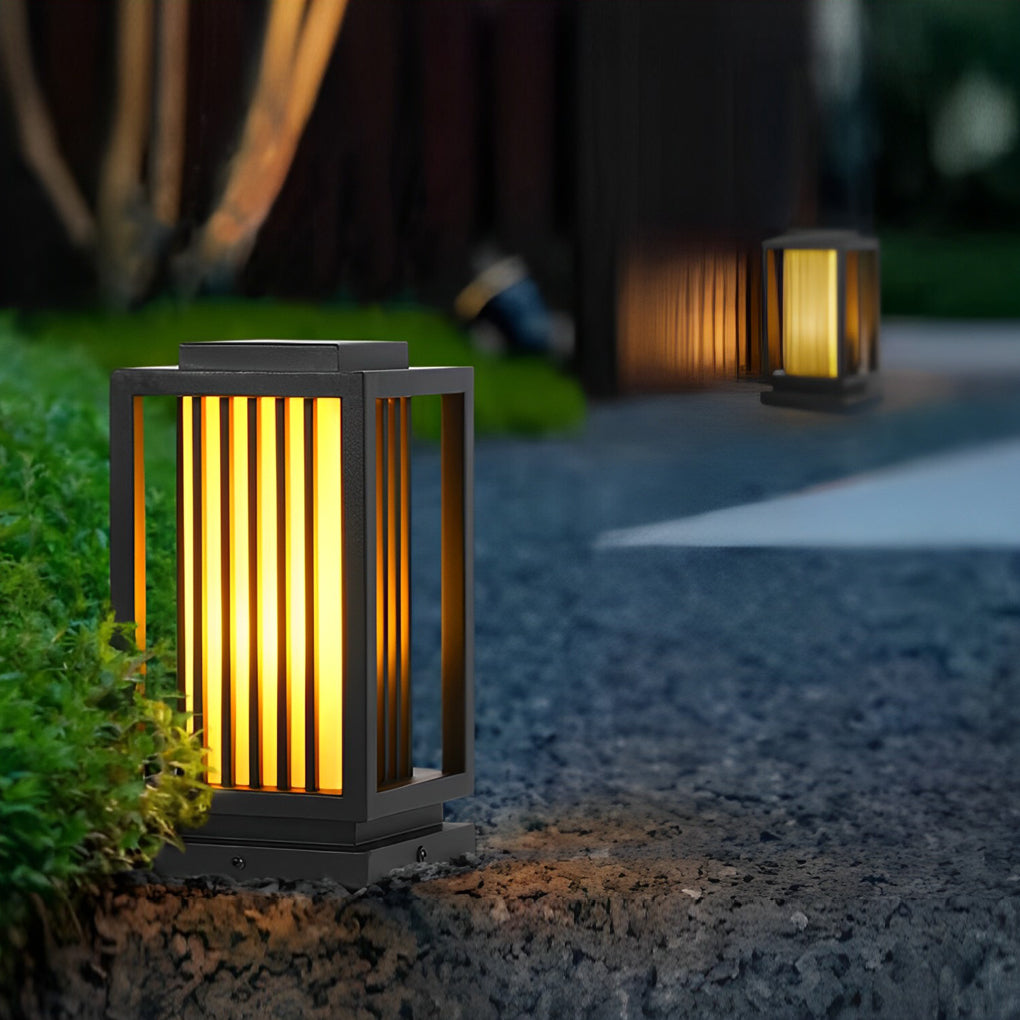 Faye Modern LED Cage Marble Outdoor Pathway Lawn Lights